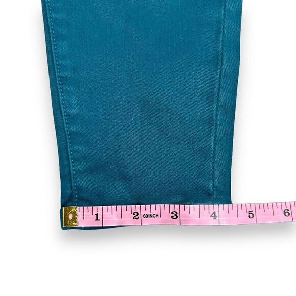 Fidelity Denim Pants Women’s Size 24 Teal Flat‎ Front Side Zip Cropped Pants - Picture 9 of 9